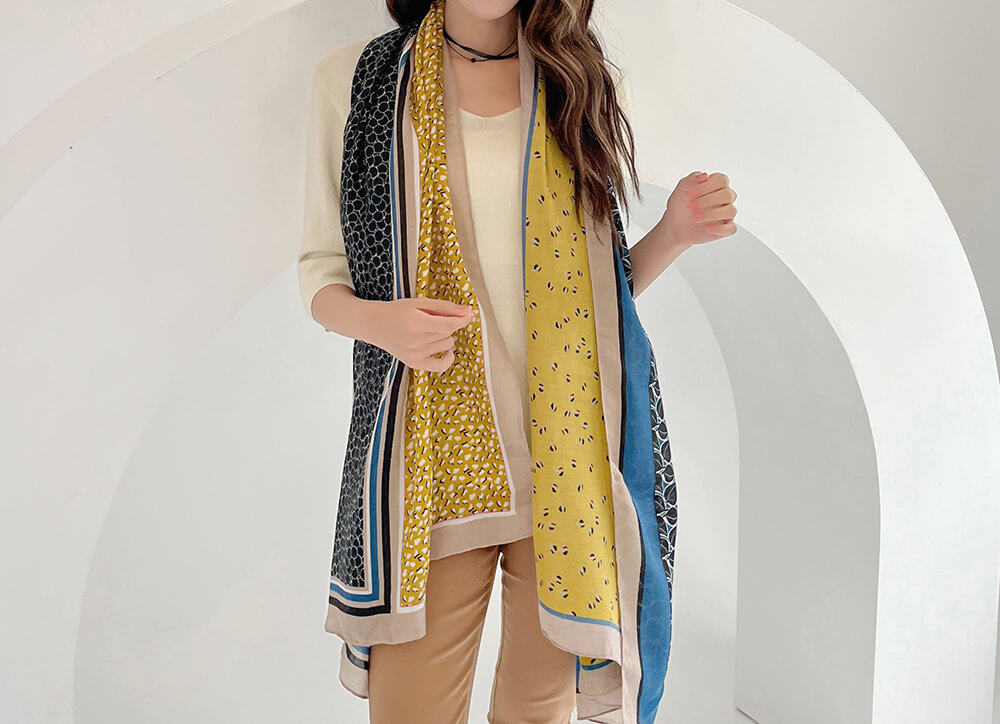 文青復古感柔軟絲巾