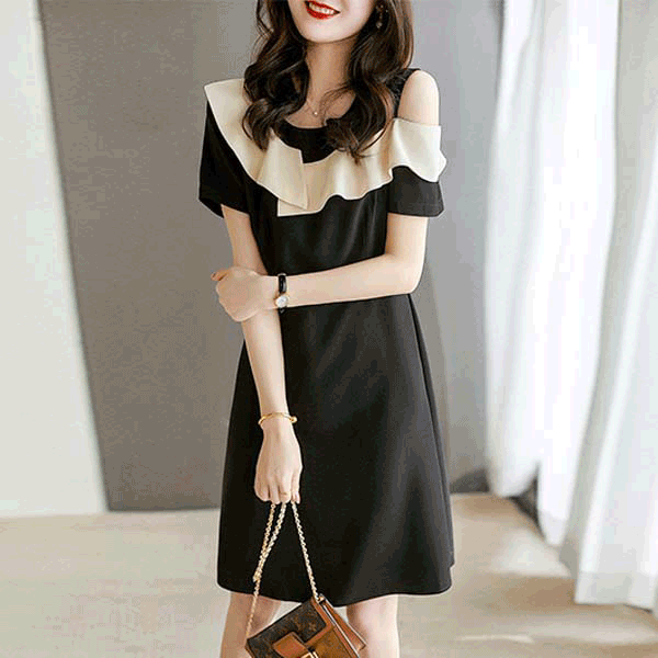 氣質名媛心機挖肩洋裝