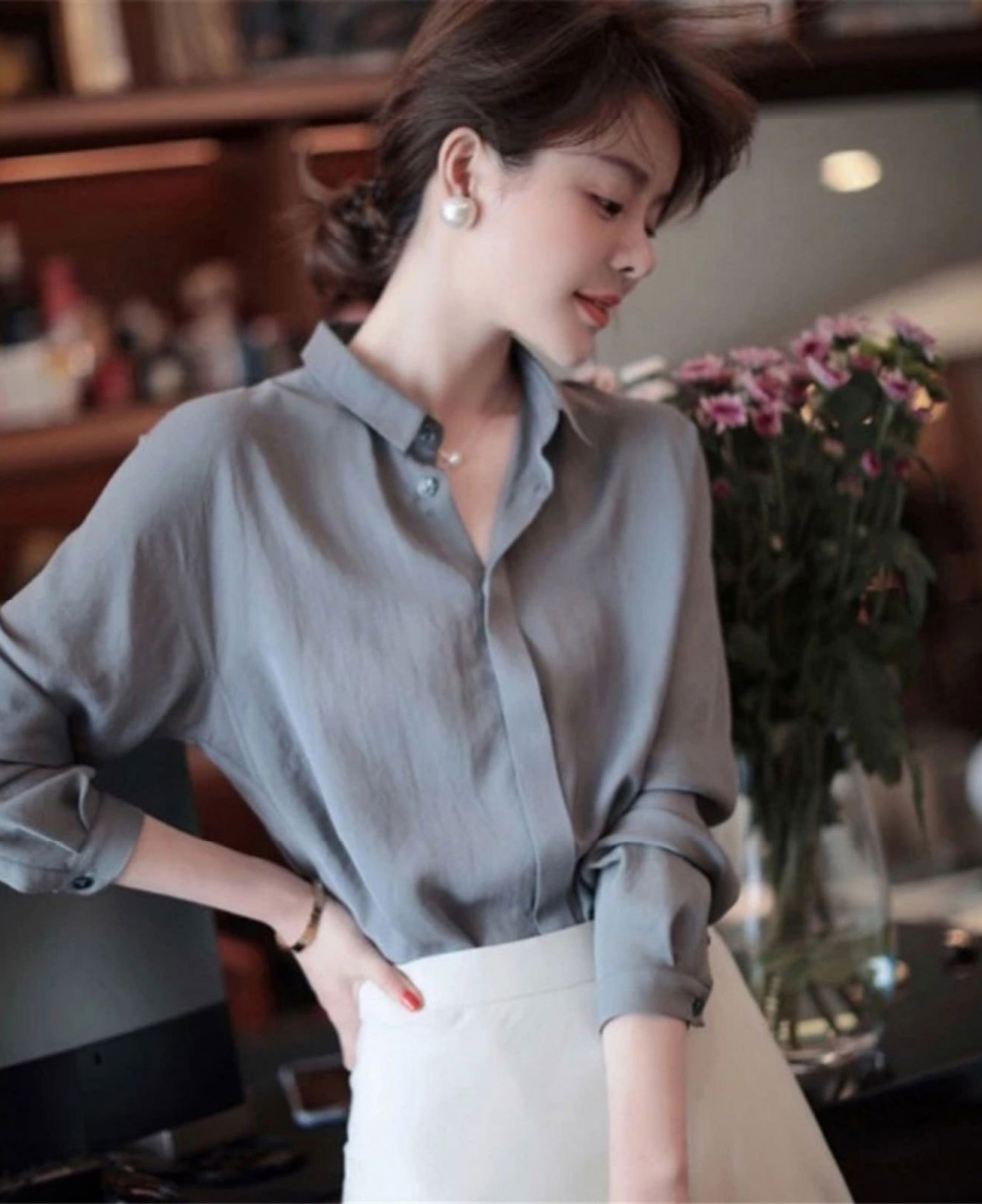 不完美-高雅簡約設計典雅款襯衫