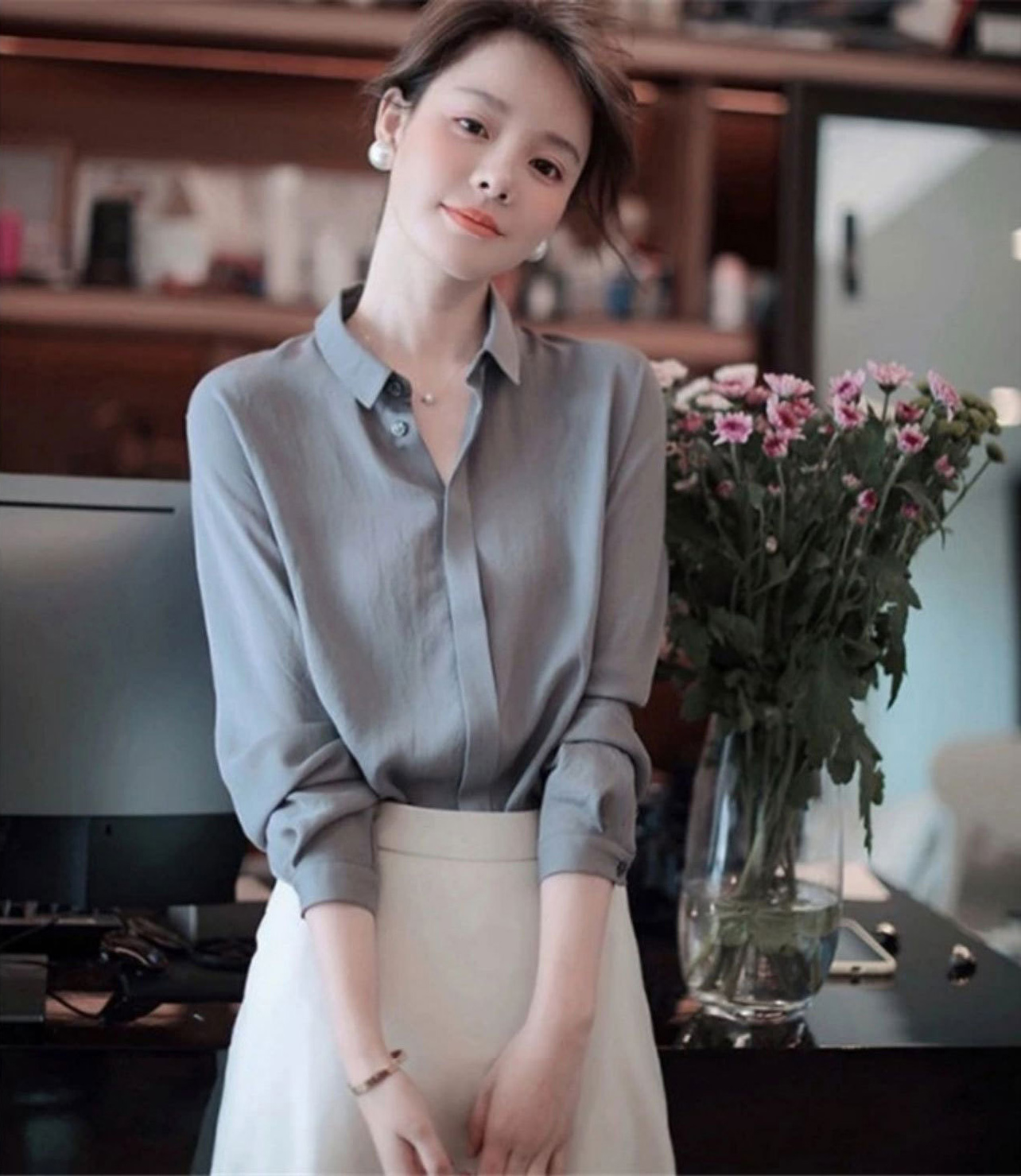 不完美-高雅簡約設計典雅款襯衫