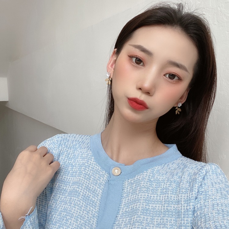 唯美法式花朵設計貴婦耳環,時尚,百搭,耳環,樹脂,花朵