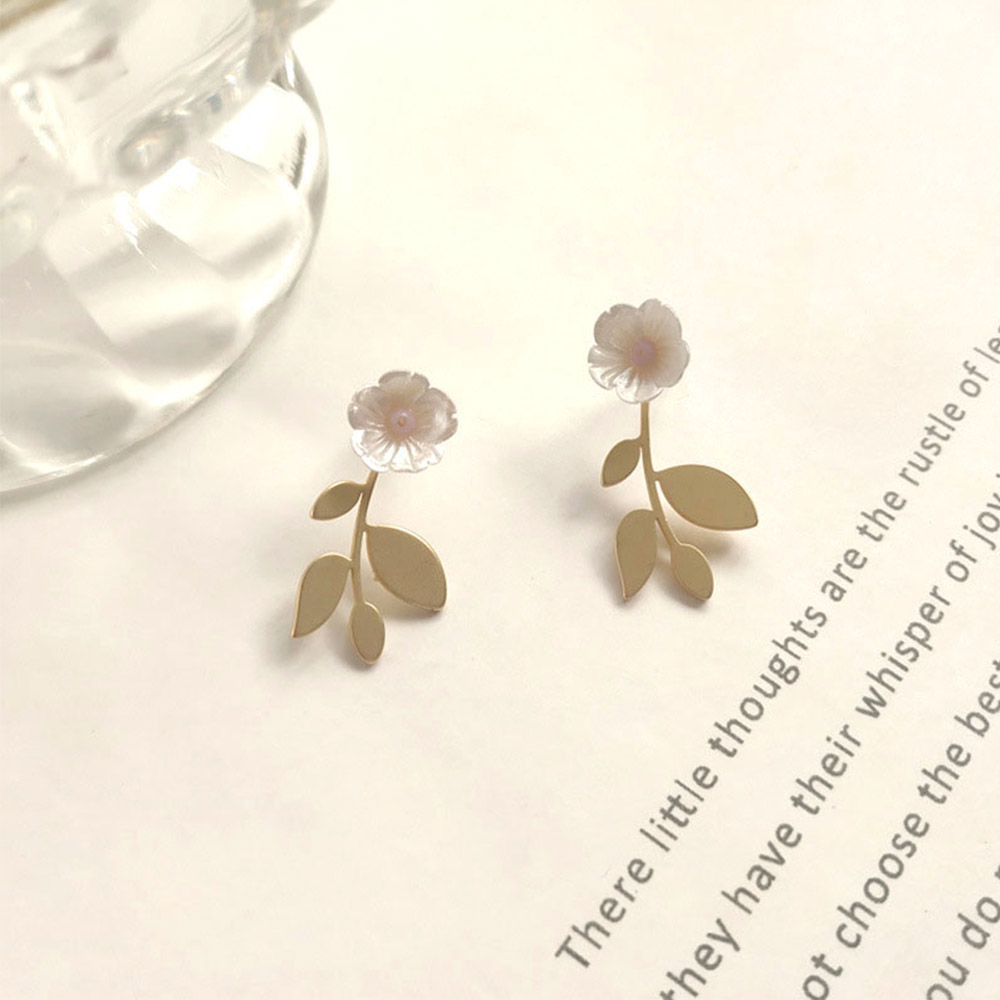 唯美法式花朵設計貴婦耳環