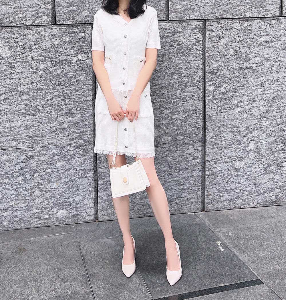 精緻女人小香風優雅套裝,中大尺碼,外套,裙子,套裝,小香風