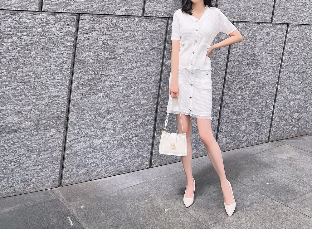 精緻女人小香風優雅套裝,中大尺碼,外套,裙子,套裝,小香風