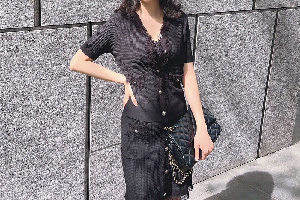 精緻女人小香風優雅套裝,中大尺碼,外套,裙子,套裝,小香風