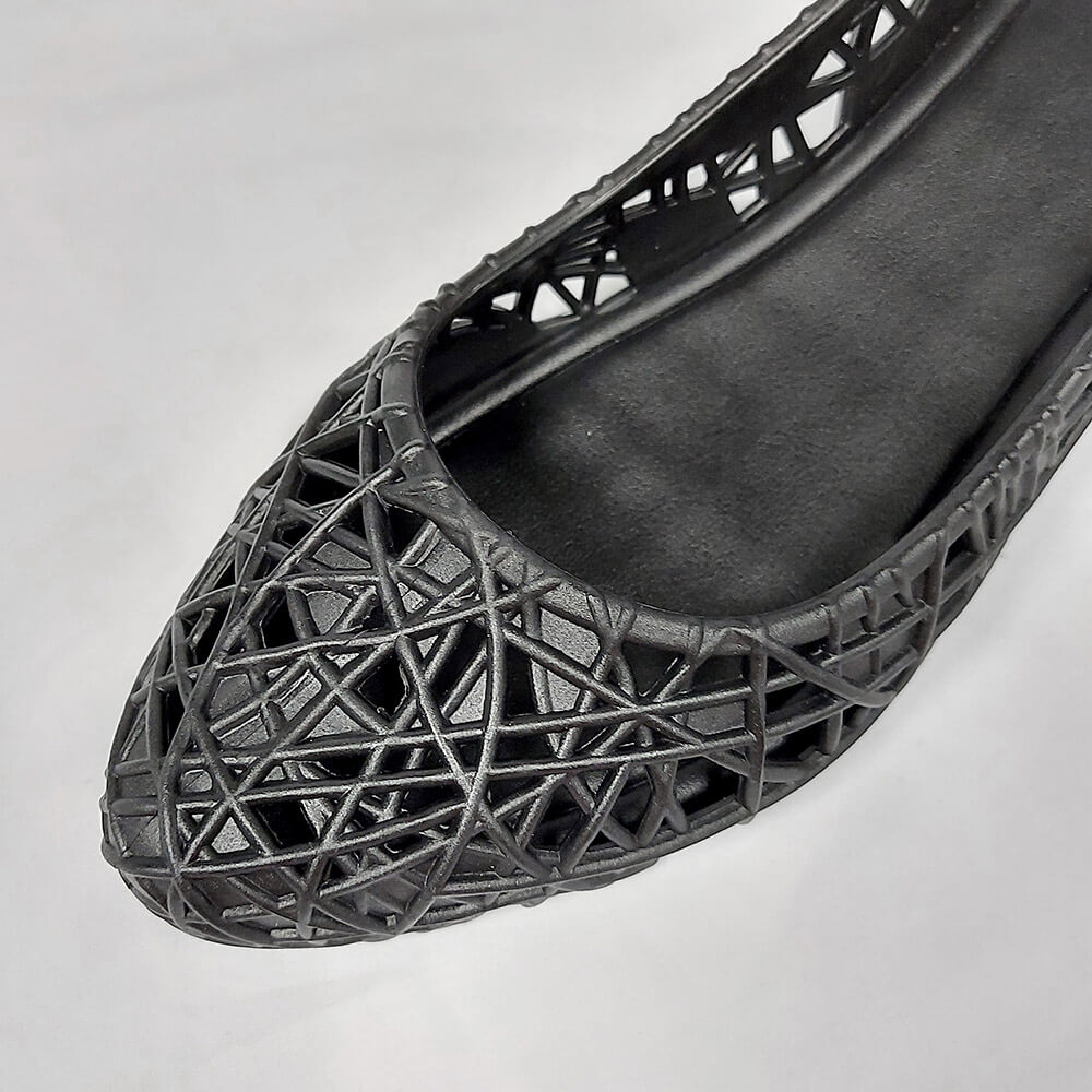 視線焦點編織設計感尖頭鞋