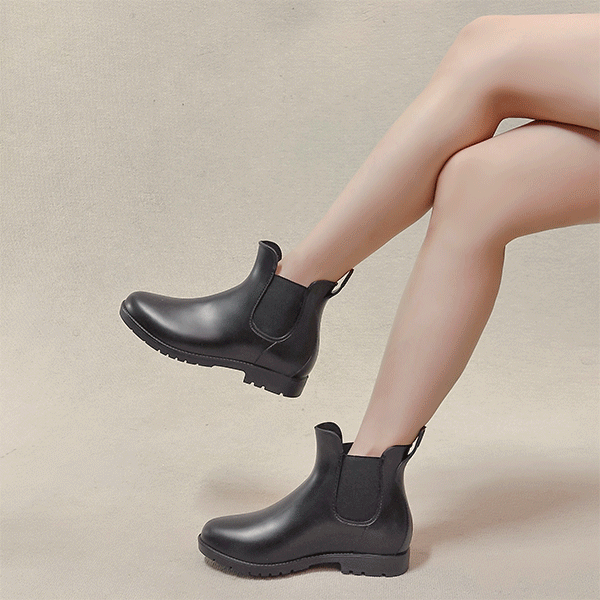 個性帥氣時尚拼接設計雨靴