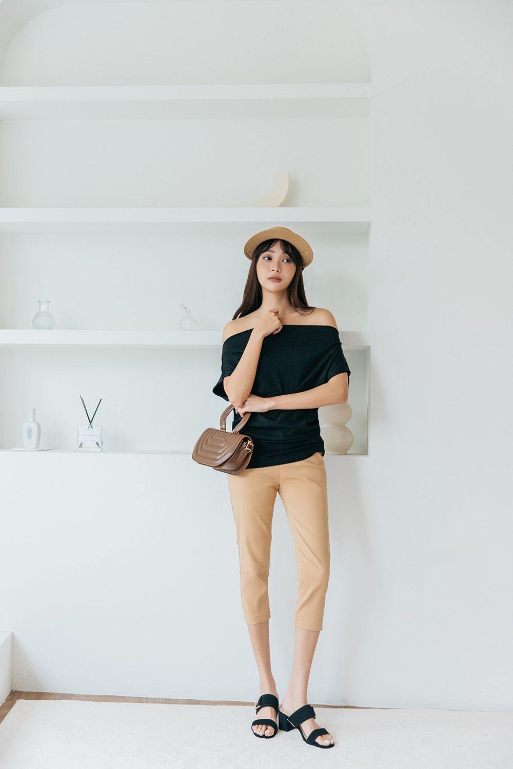 青春亮麗七分設計西裝褲,下身,褲子,八分褲,純色,素色