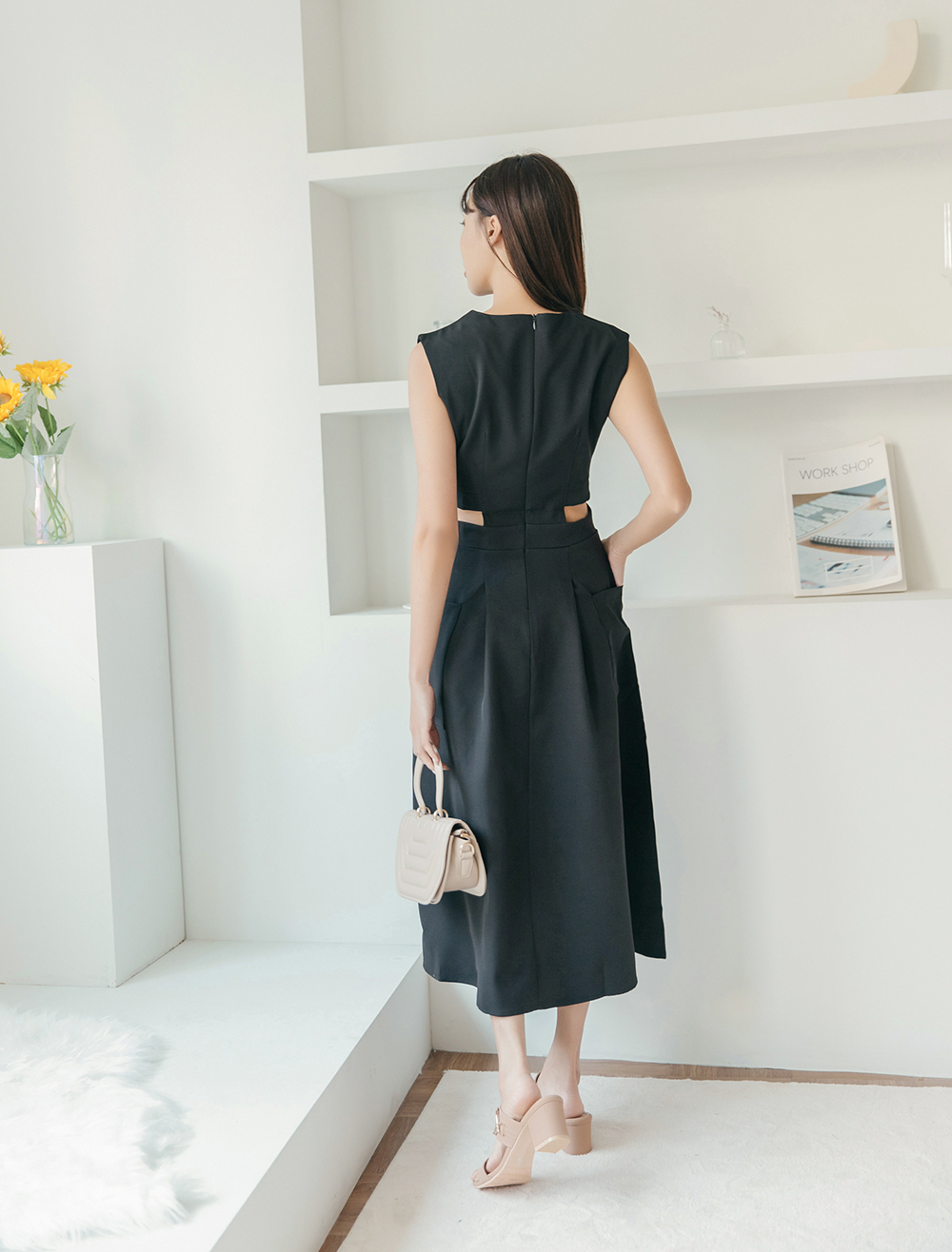 時尚個性小心機露腰洋裝