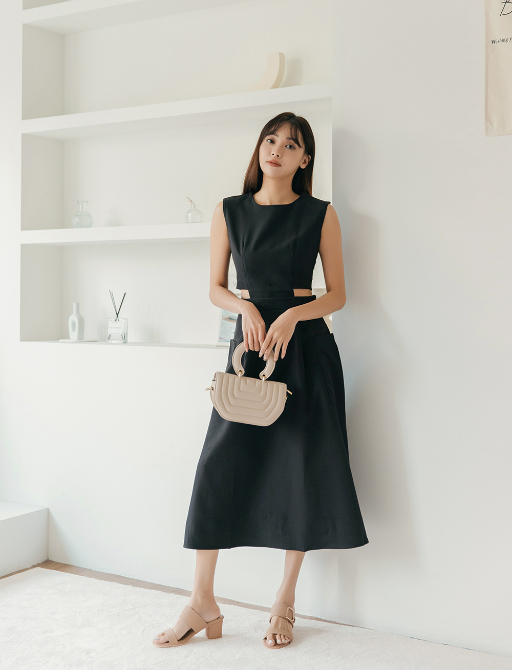 時尚個性小心機露腰洋裝