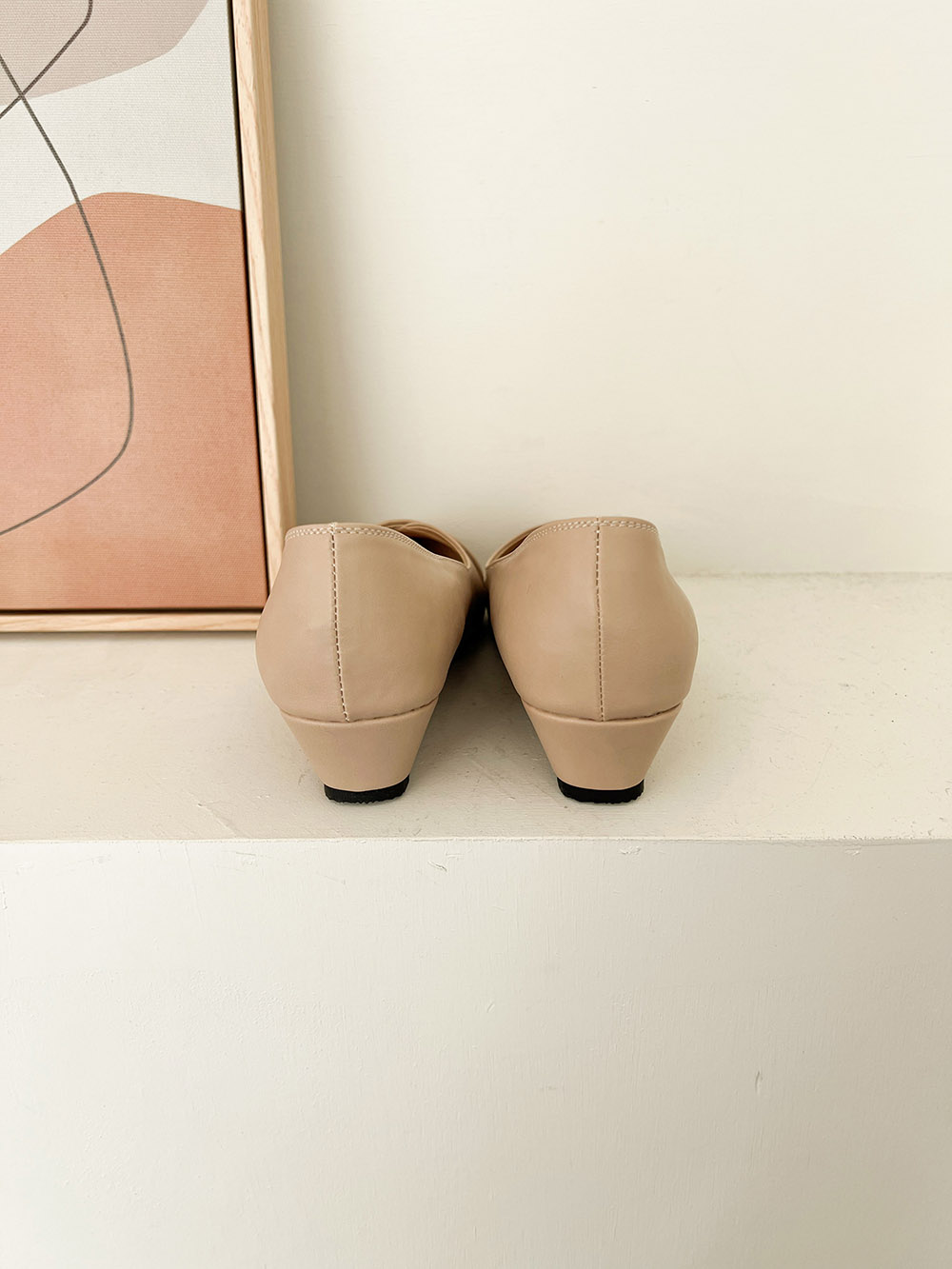 亮麗金邊設計感楔型包鞋