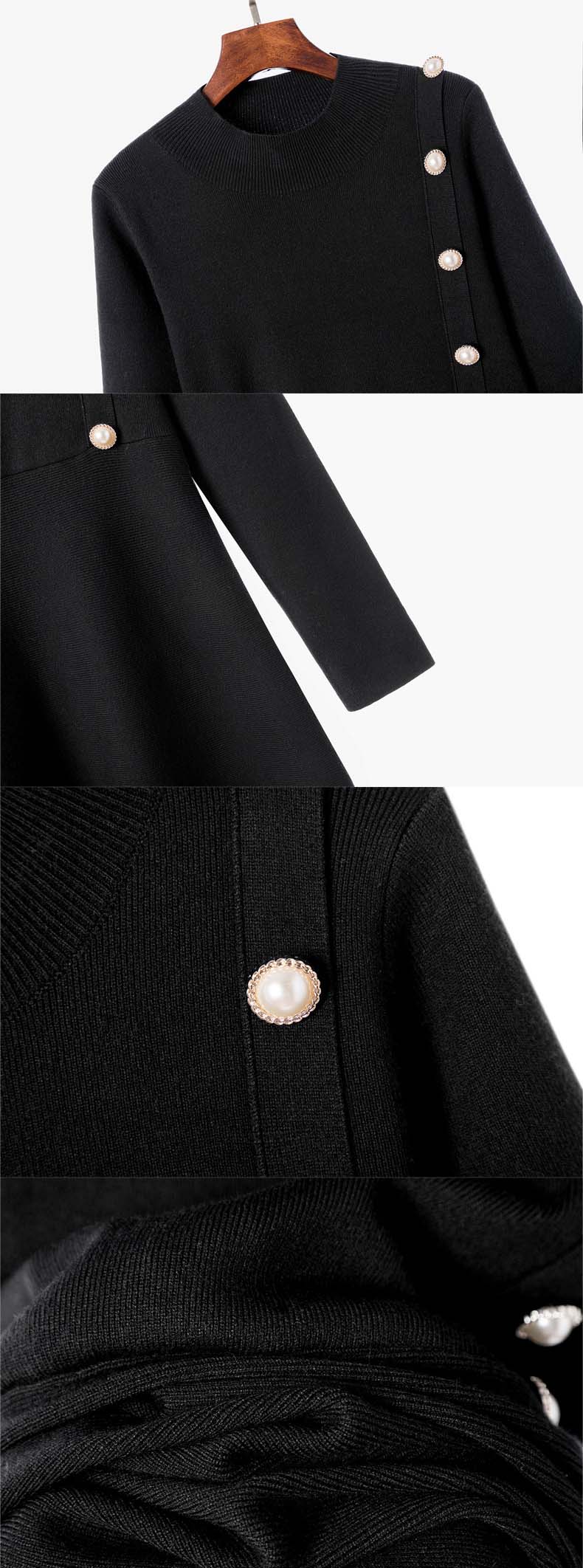 低調魅力純色長袖洋裝,A字裙,針織,裙子,洋裝,一件式