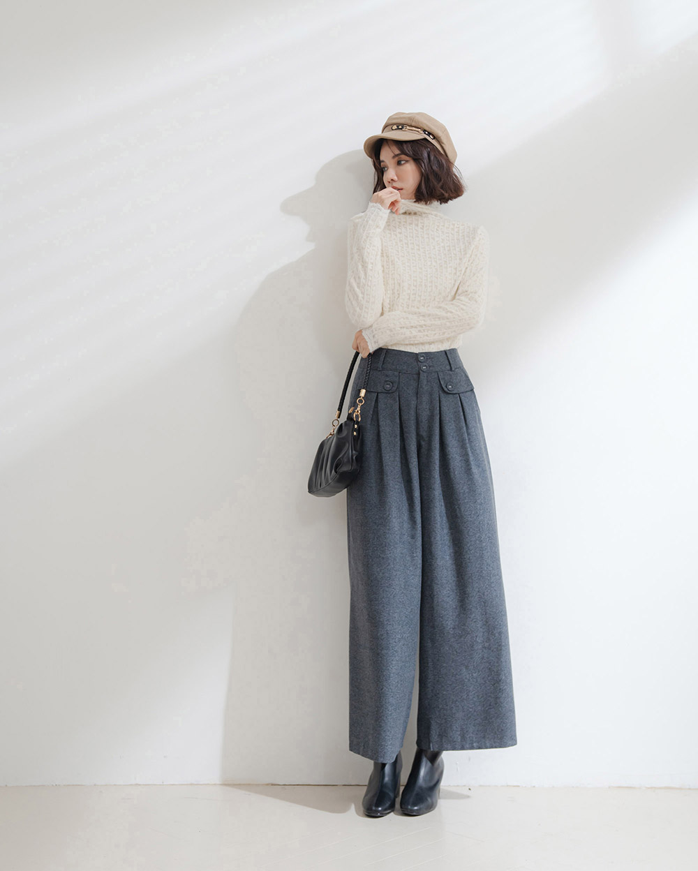 氣質蕾絲小高領加絨上衣,蕾絲,長袖,高領,上身,上衣