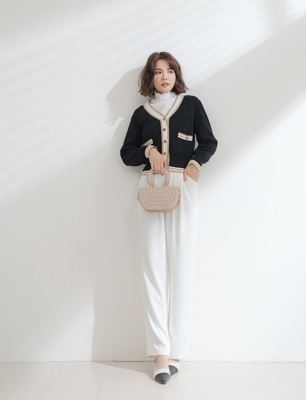 氣質蕾絲小高領加絨上衣,蕾絲,長袖,高領,上身,上衣