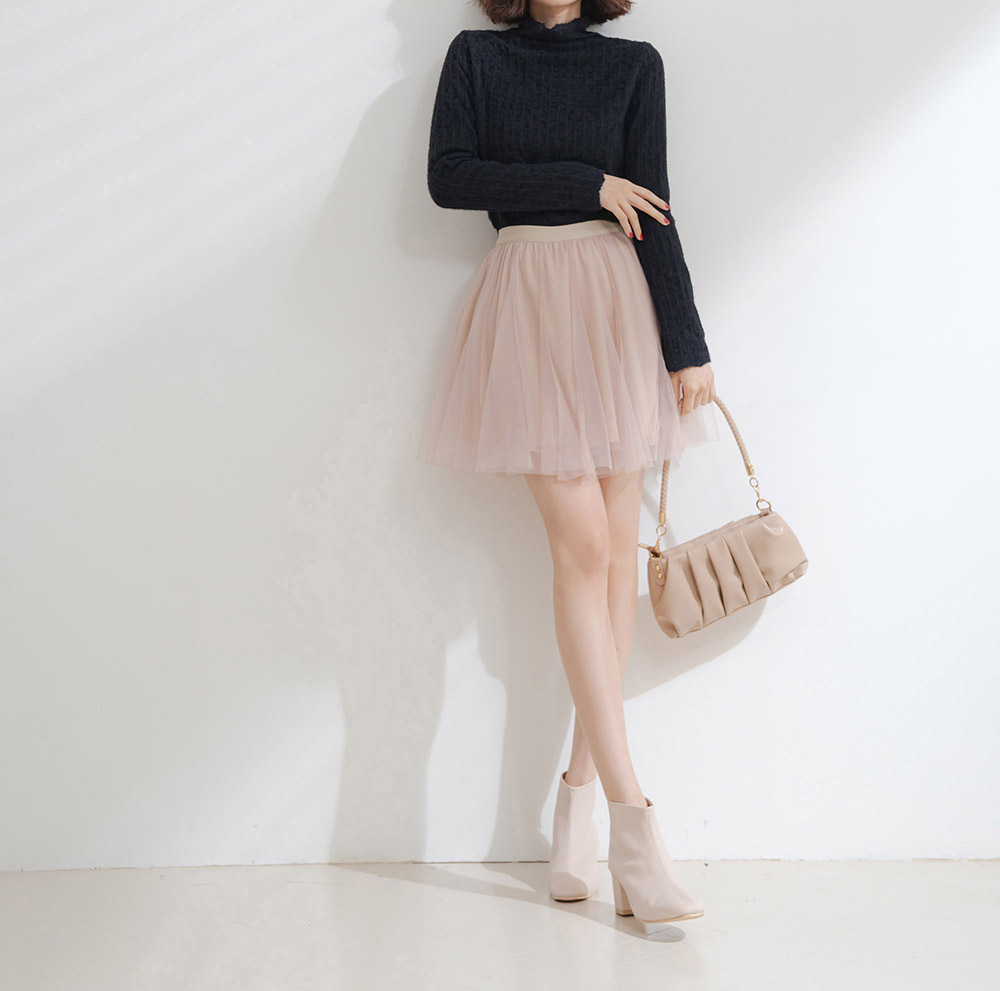 氣質蕾絲小高領加絨上衣,蕾絲,長袖,高領,上身,上衣