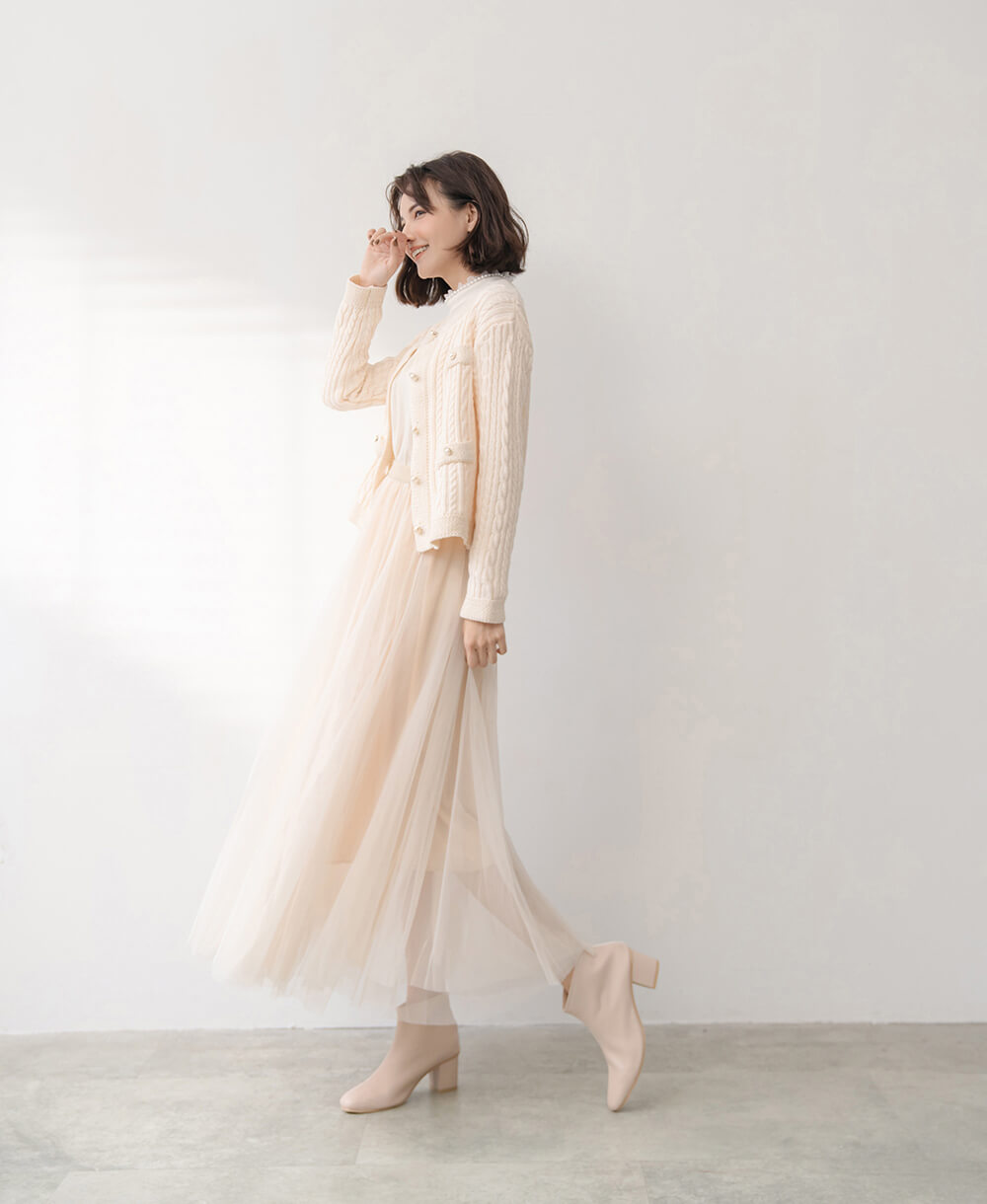 仙女氣質純色鬆緊腰紗裙,裙子,網紗,鬆緊腰,純色,素色