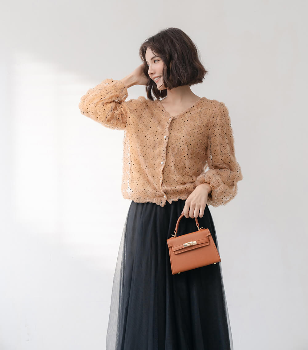 仙女氣質純色鬆緊腰紗裙,裙子,網紗,鬆緊腰,純色,素色