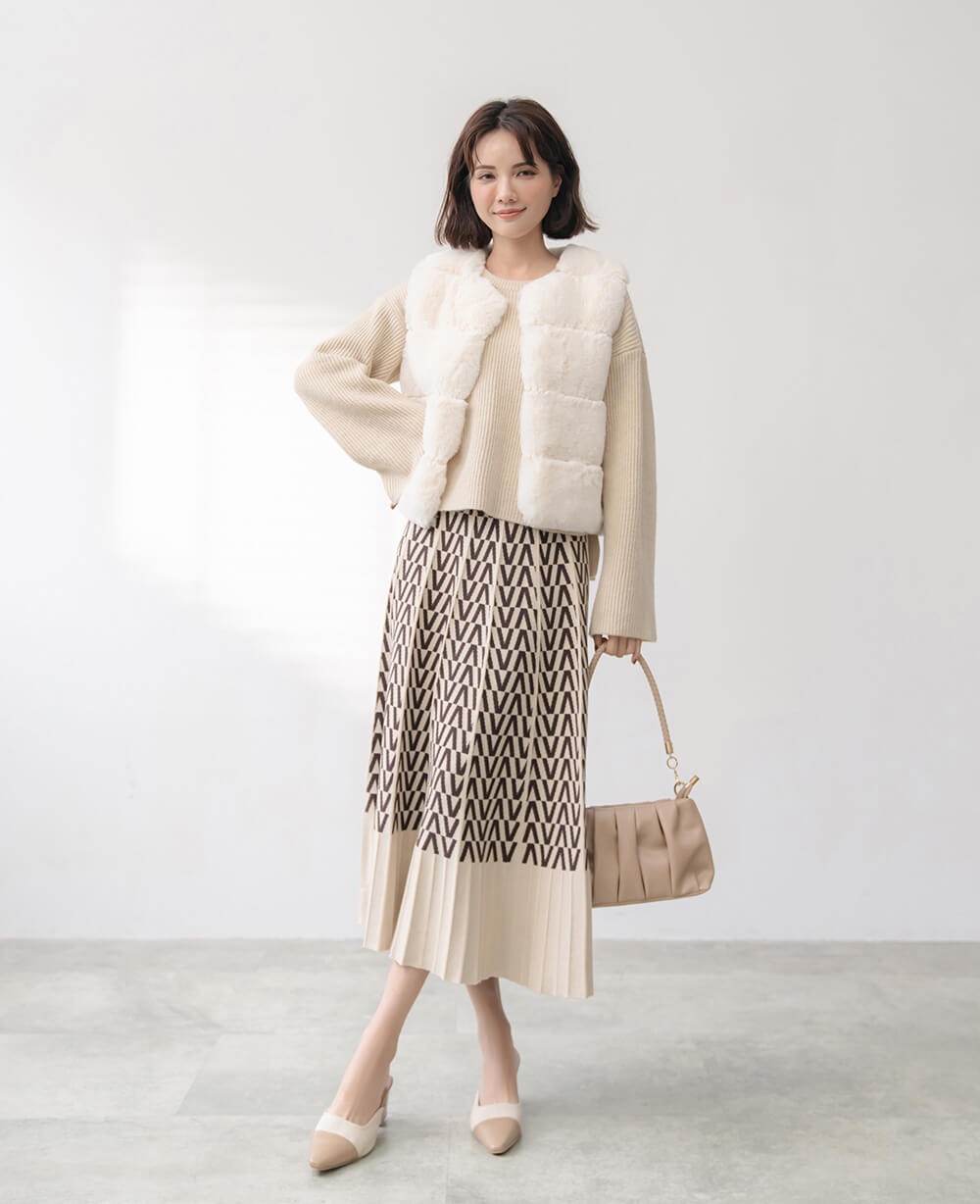 柔軟皮草質感素色背心