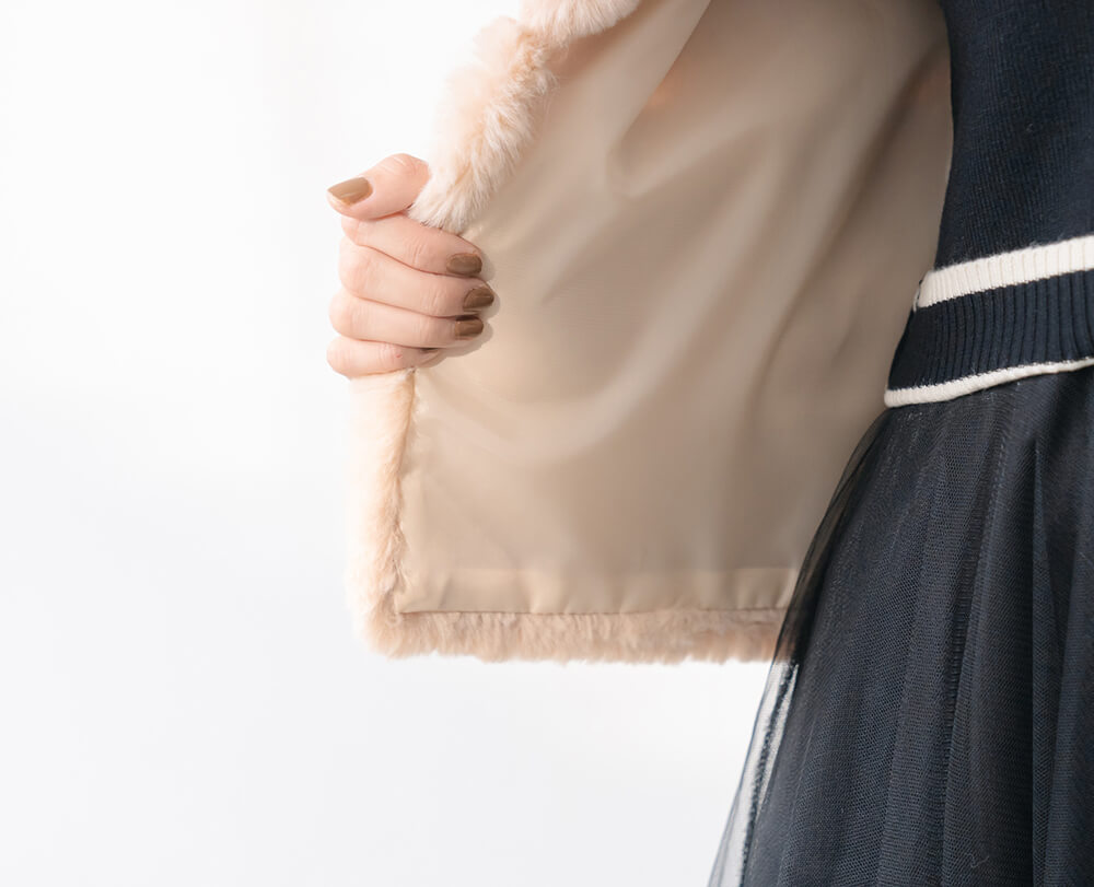 柔軟皮草質感素色背心