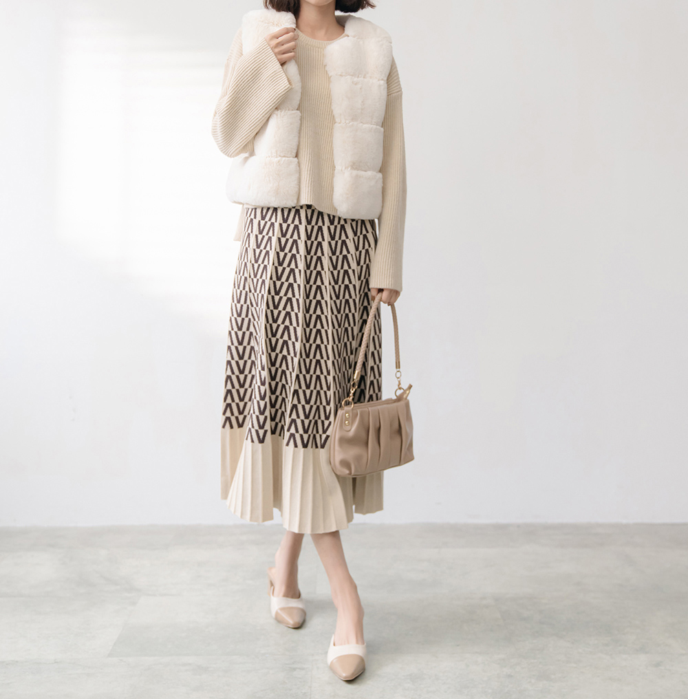 簡約素色前短後長長袖毛衣