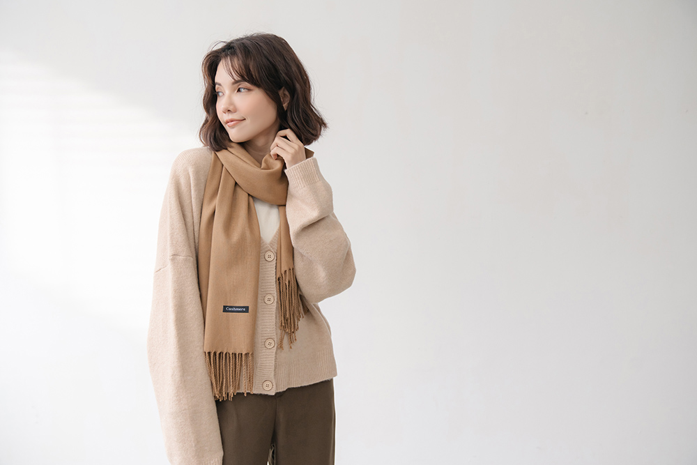 休閒寬鬆短版純色開襟外套