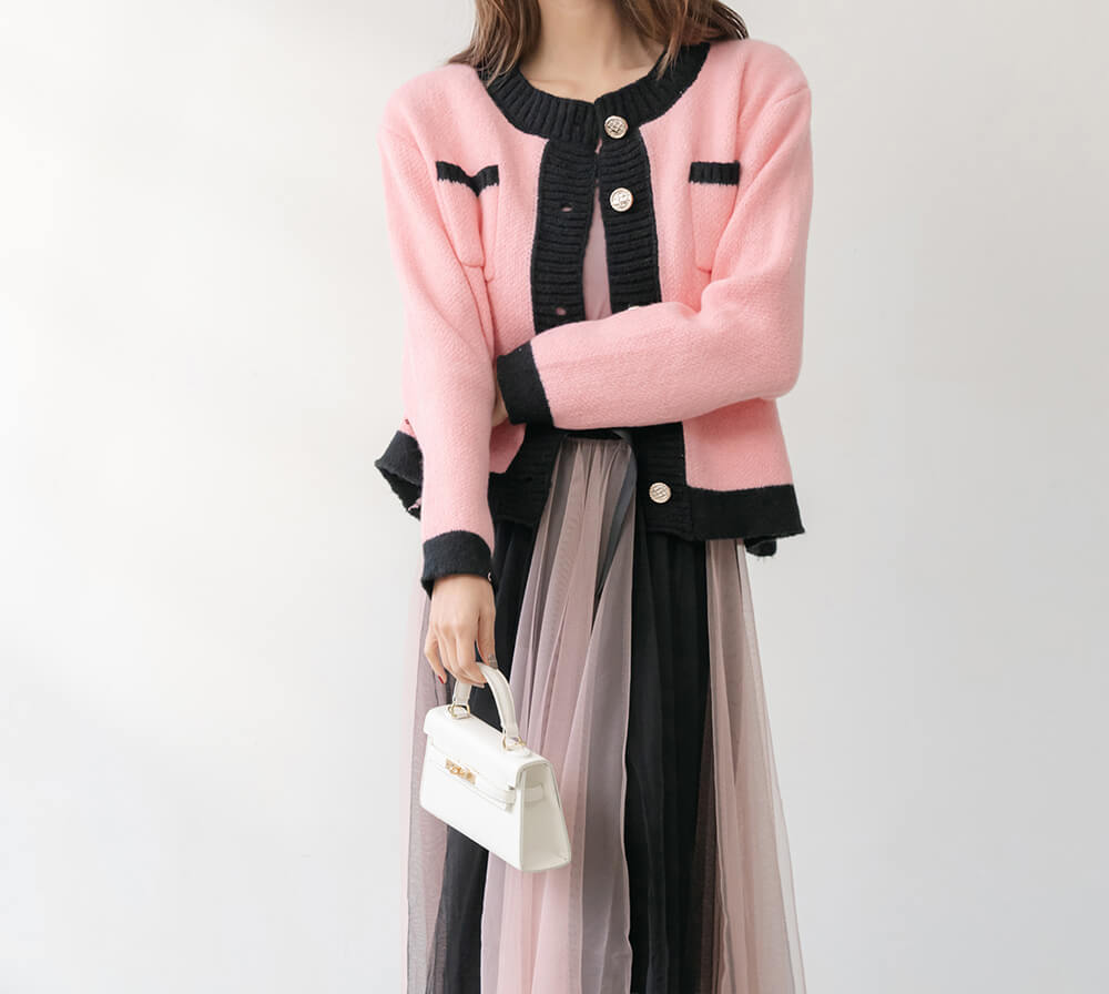 飄逸蝴蝶結鬆緊腰雙色紗裙,穿搭,婚禮,拼色,蝴蝶結,裙子