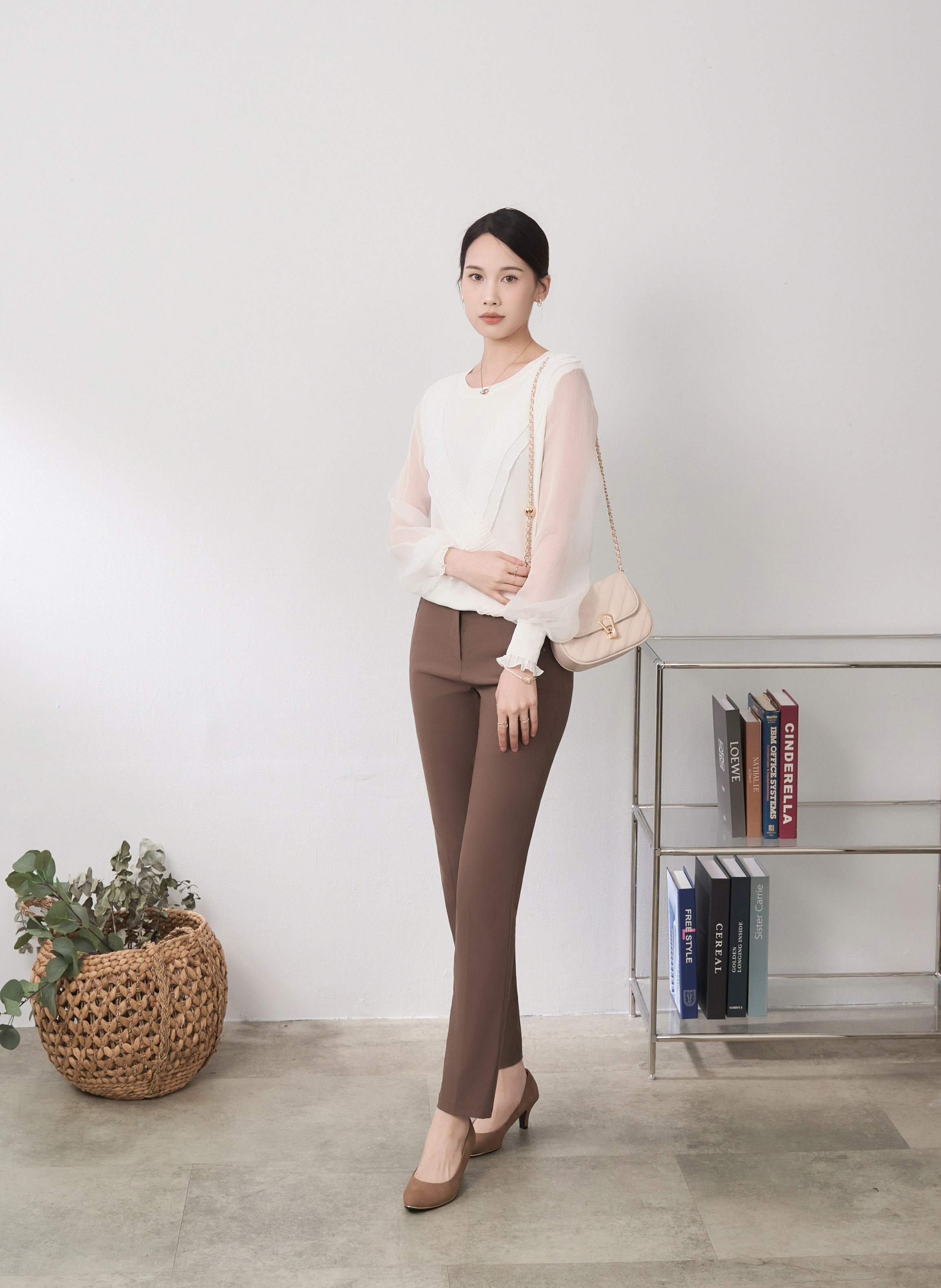 韓版雪紡優美典雅針織上衣,穿搭,婚禮,荷葉邊,雪紡,上身