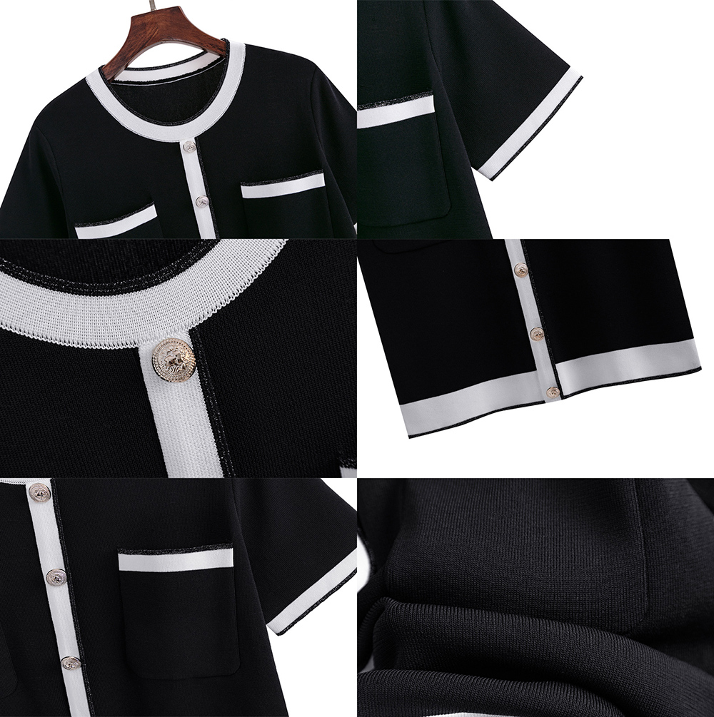 時尚小香風針織顯瘦套裝,小香風,休閒,針織,兩件式,套裝