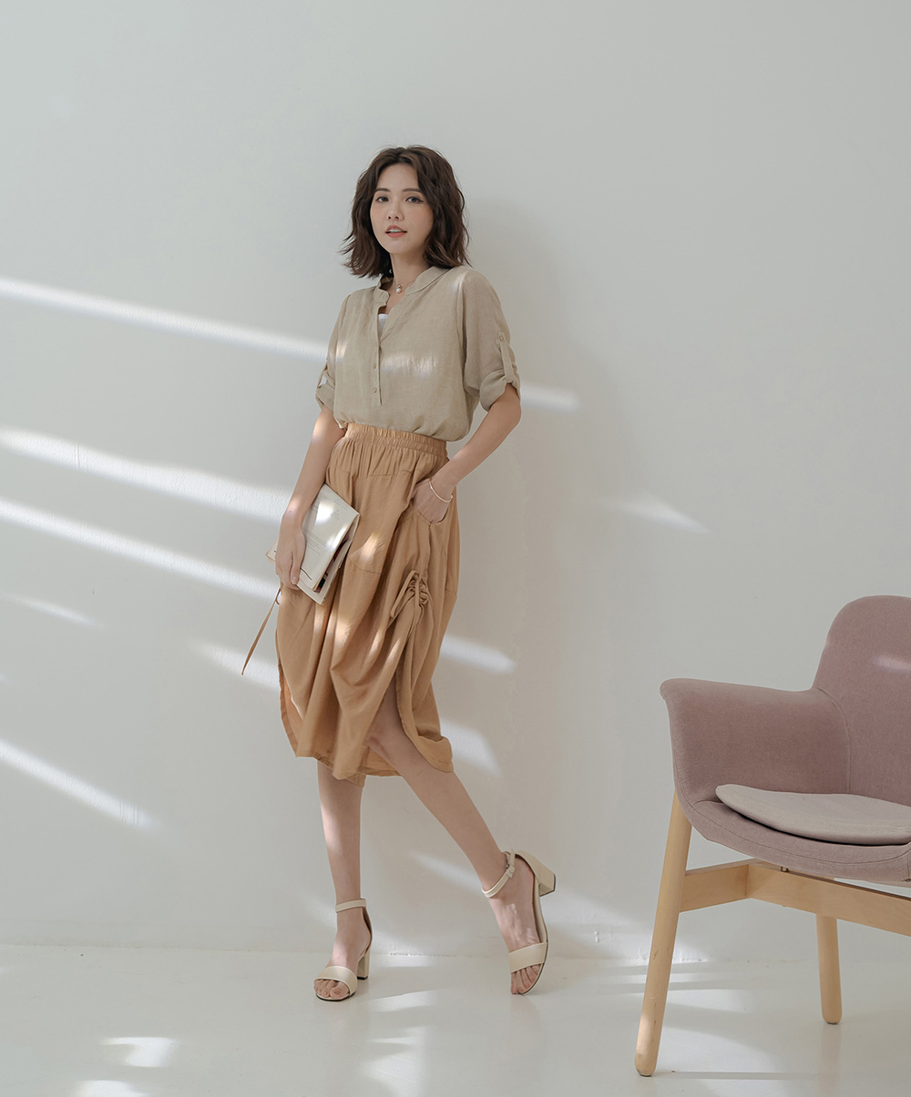 棉麻假兩件寬鬆短袖薄上衣