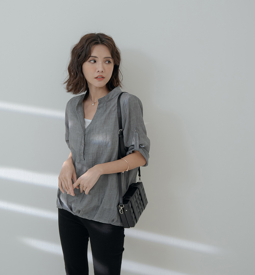 棉麻假兩件寬鬆短袖薄上衣