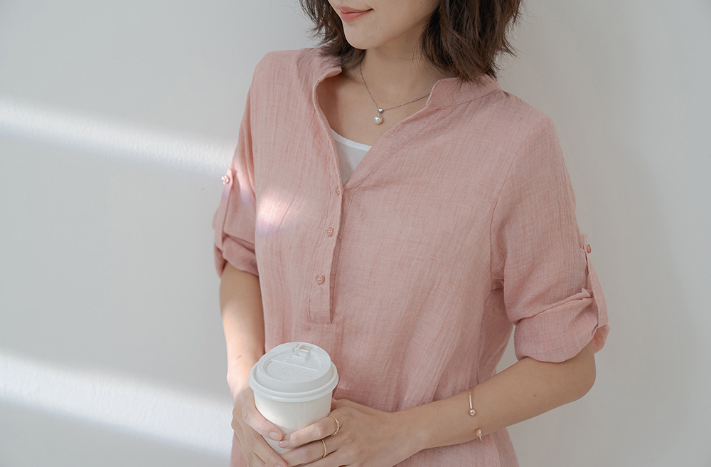 棉麻假兩件寬鬆短袖薄上衣