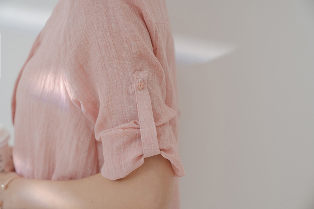 棉麻假兩件寬鬆短袖薄上衣