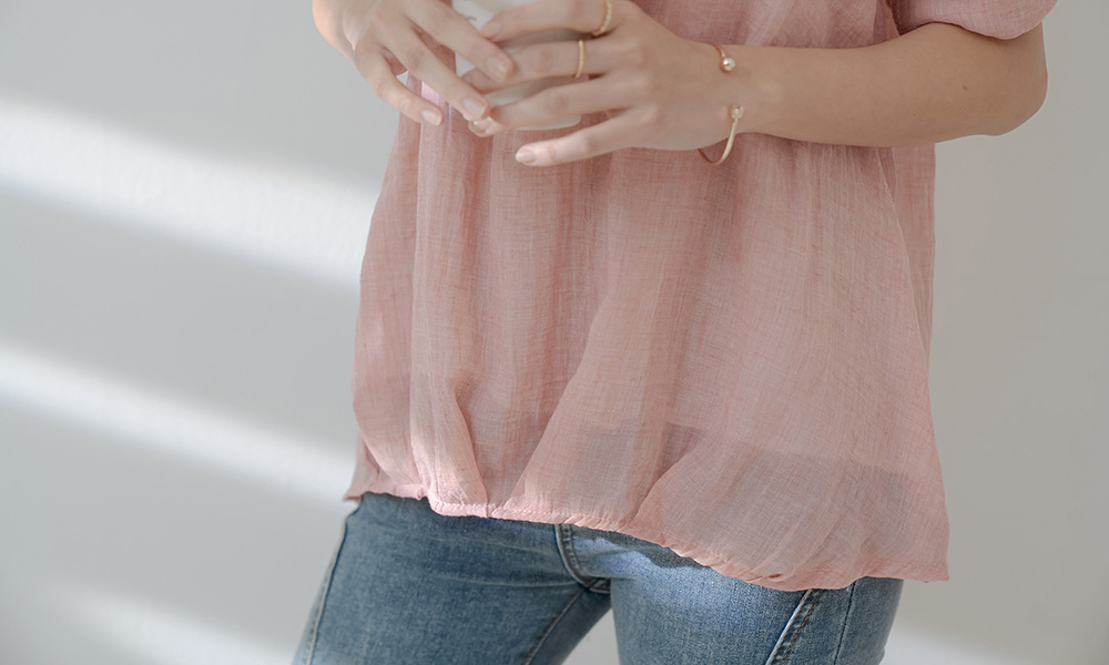 棉麻假兩件寬鬆短袖薄上衣