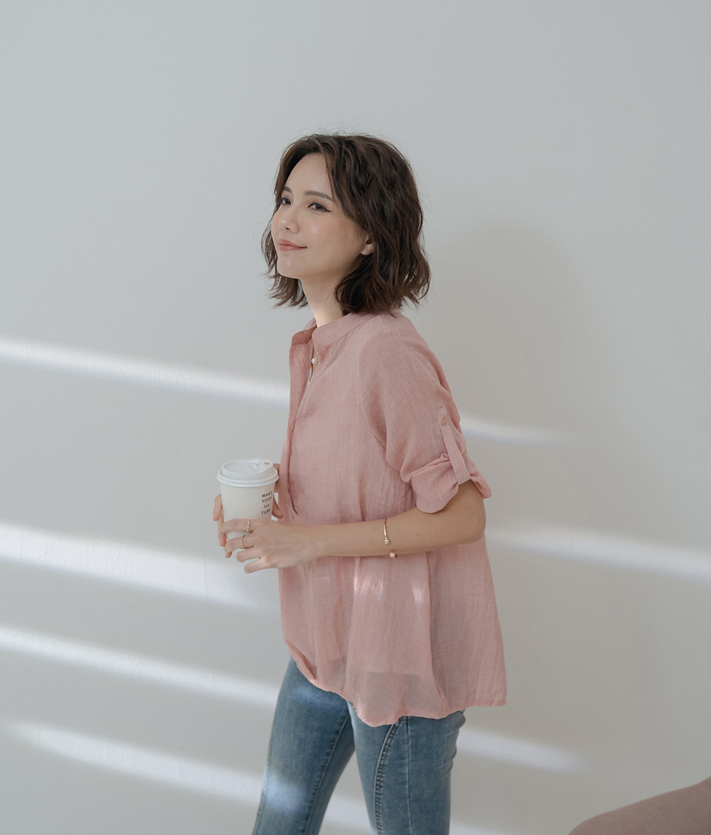 棉麻假兩件寬鬆短袖薄上衣