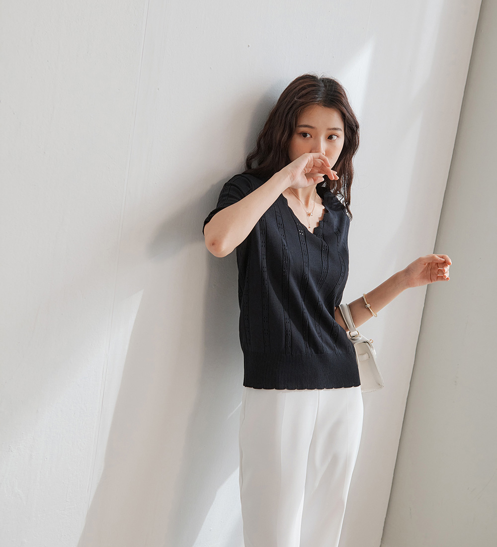 前V剪裁高腰微喇叭西裝褲,百搭,修身,顯瘦,時尚,春天