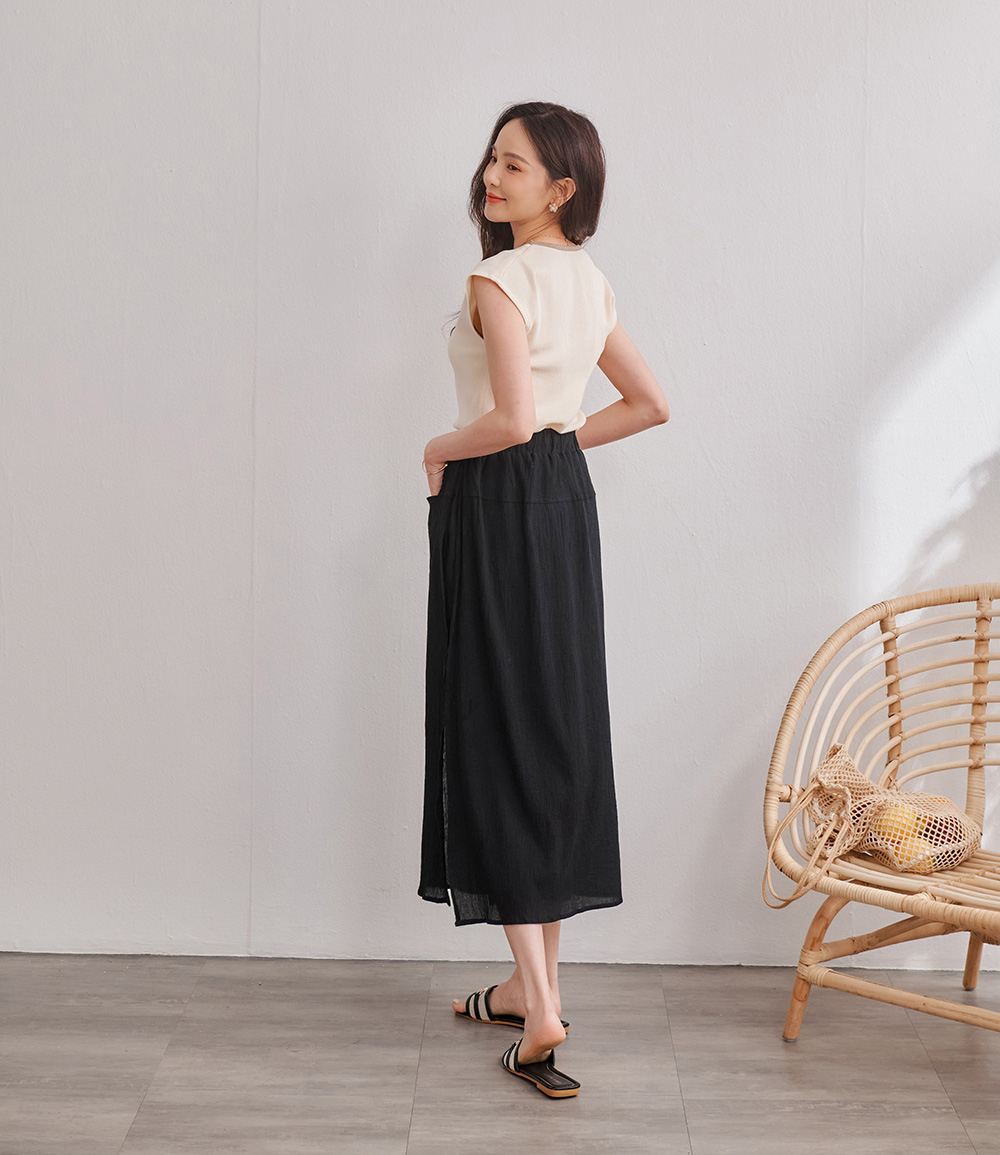 休閒風假兩件連肩袖上衣