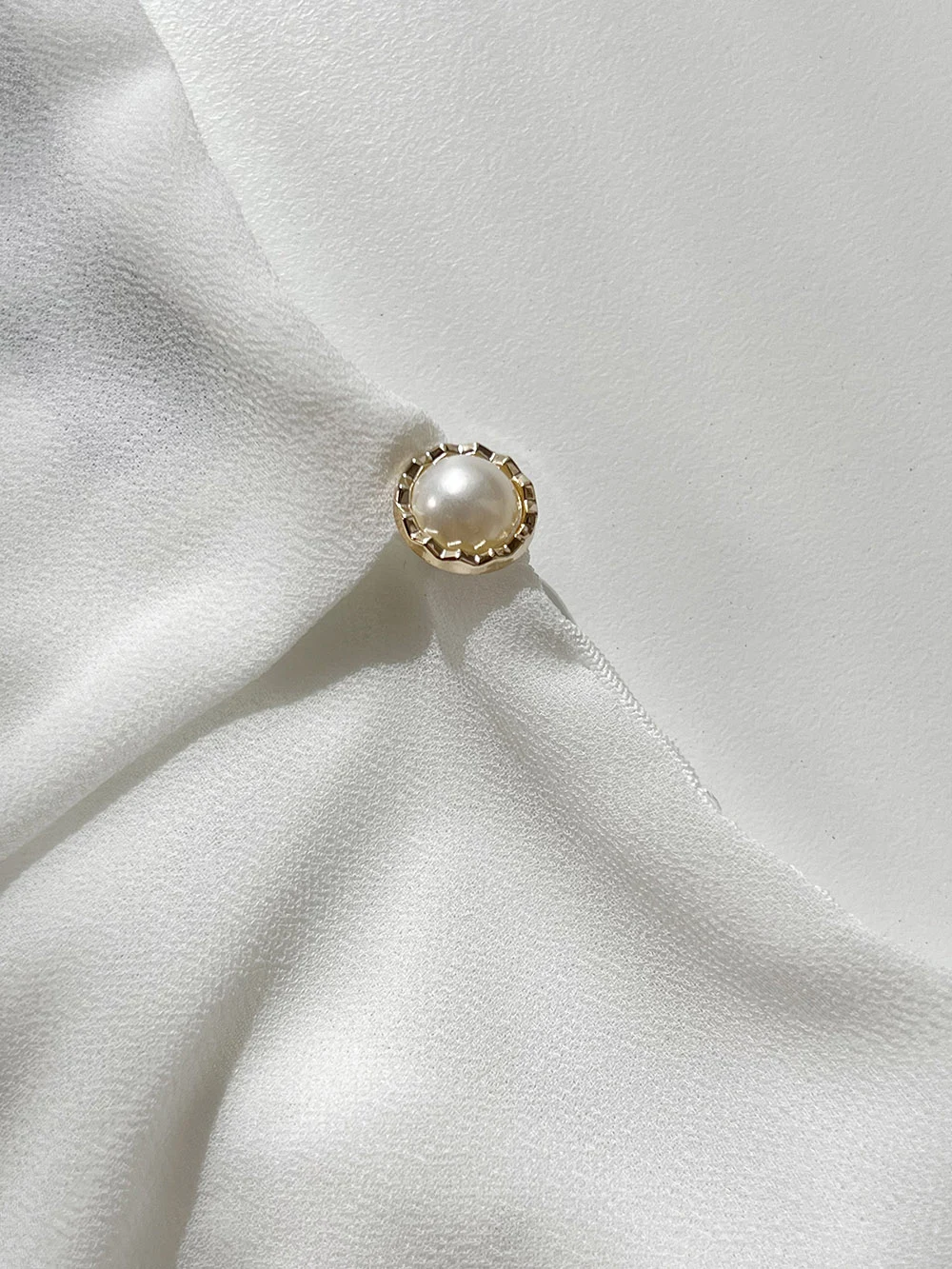 氣質珍珠設計圓領拼接上衣