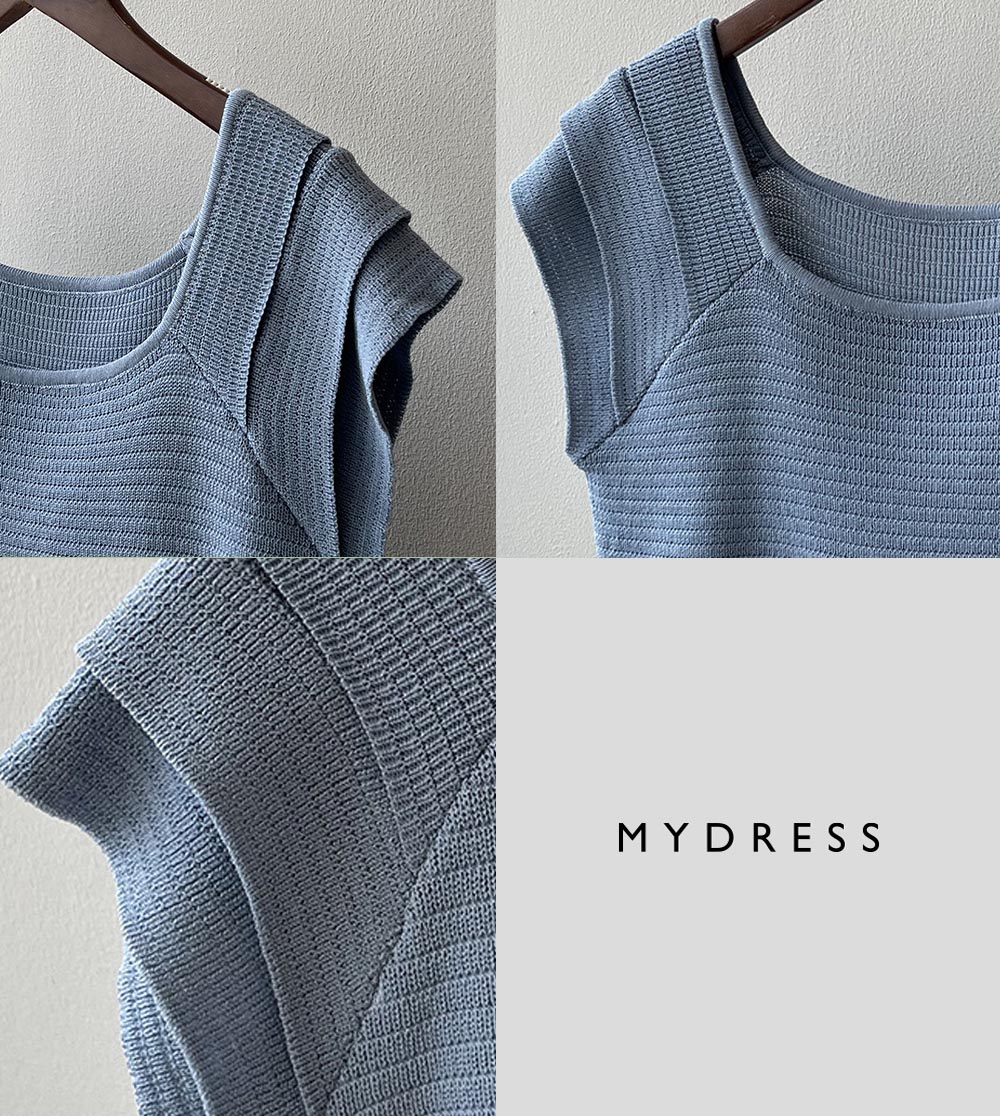 法式氣質素面針織短袖上衣