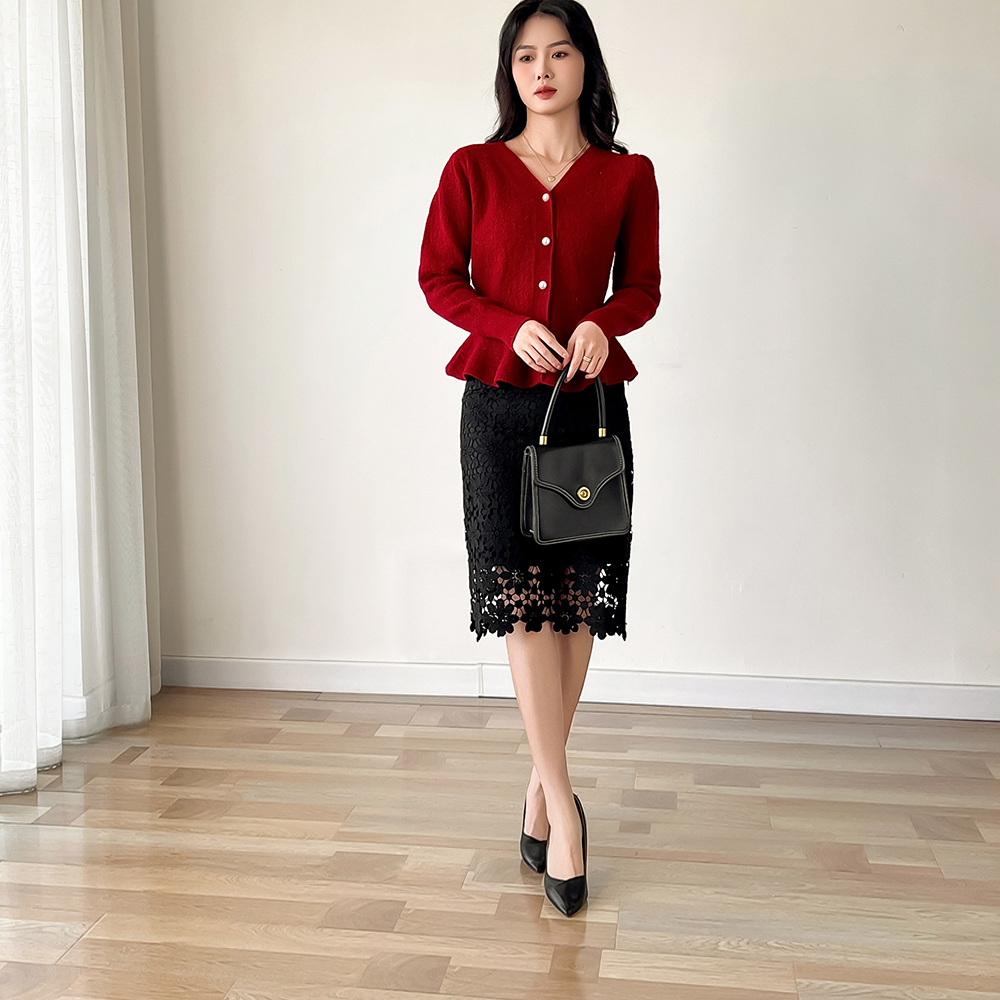 名媛風公主袖收腰上衣