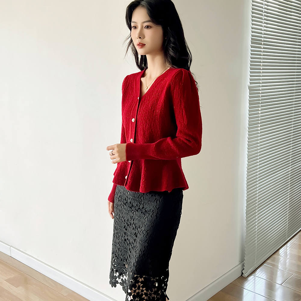 名媛風公主袖收腰上衣