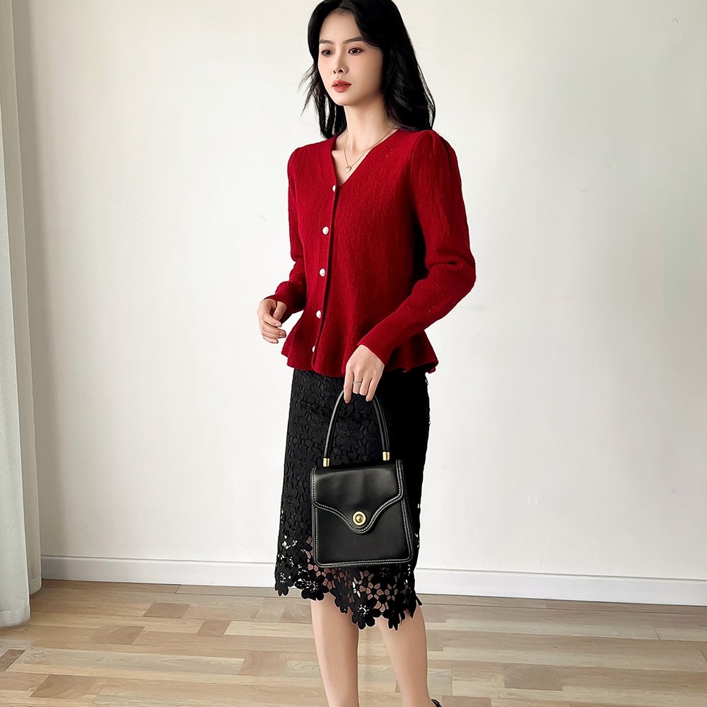 名媛風公主袖收腰上衣