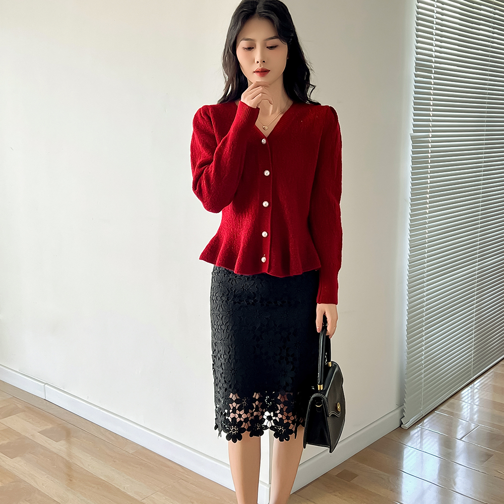 名媛風公主袖收腰上衣