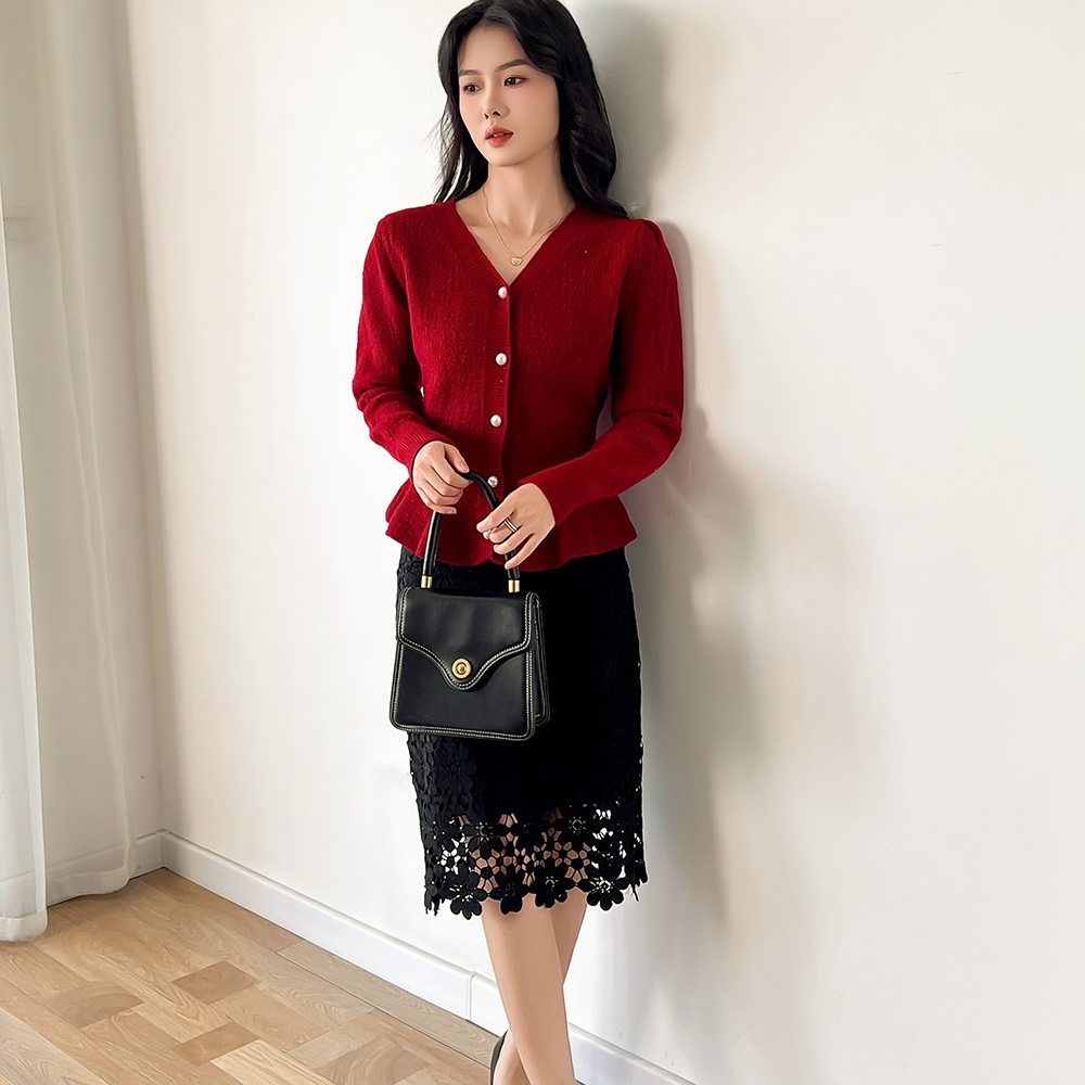 名媛風公主袖收腰上衣