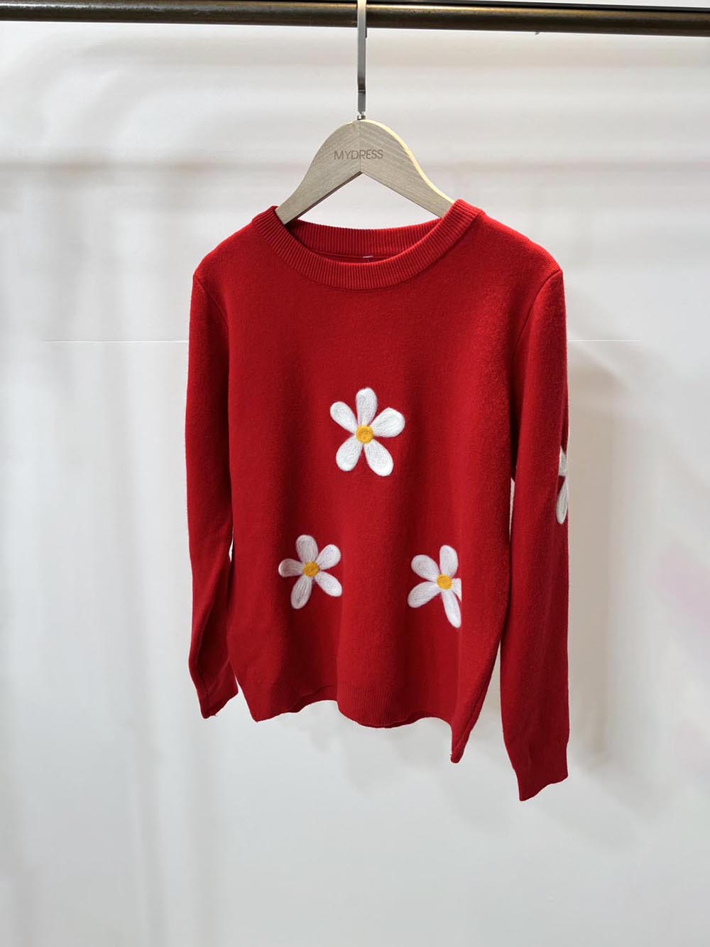 花朵裝飾針織上衣
