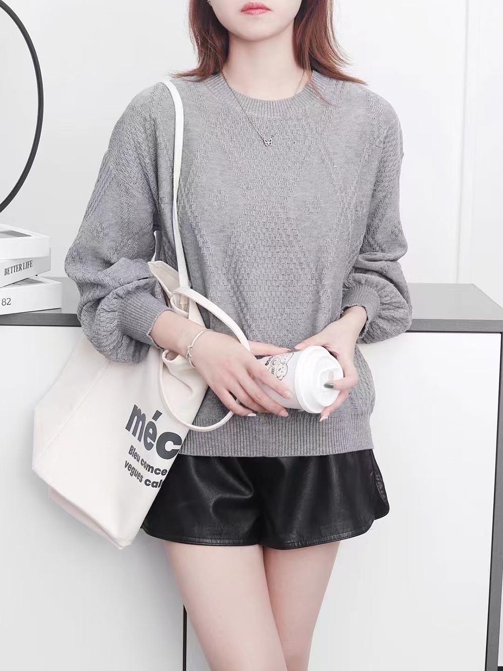 菱形針紋素雅上衣