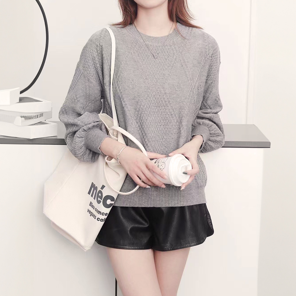 菱形針紋素雅上衣