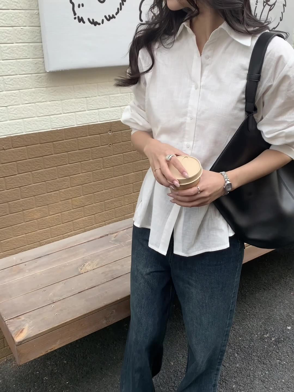 設計感拼接假兩件襯衫