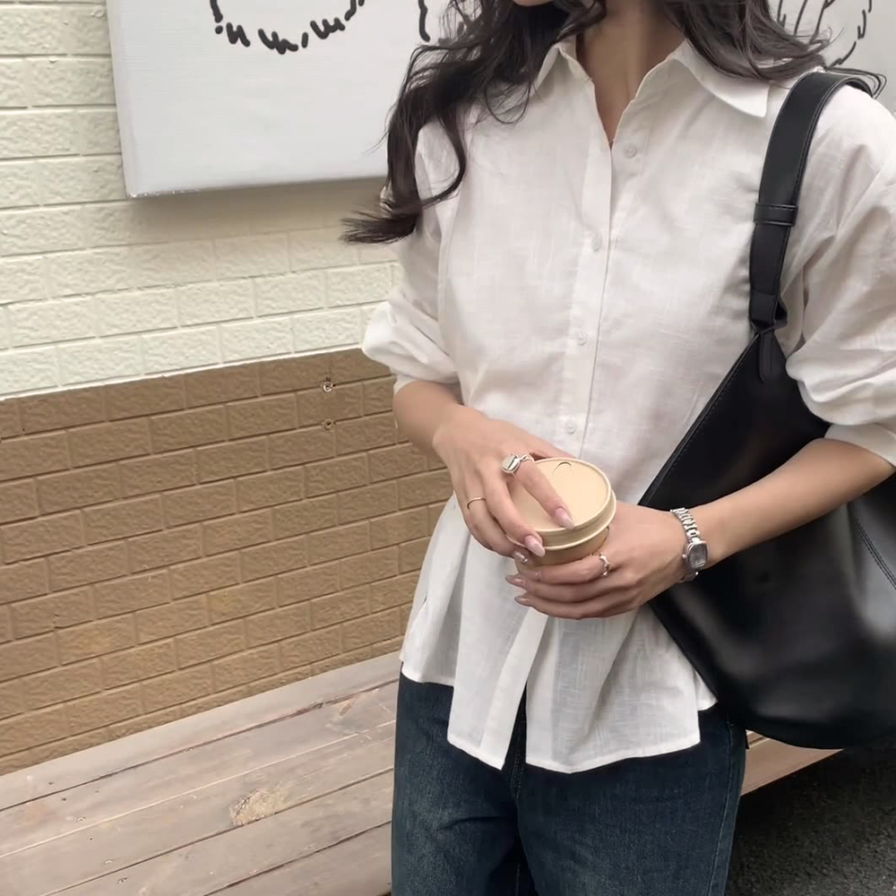 設計感拼接假兩件襯衫