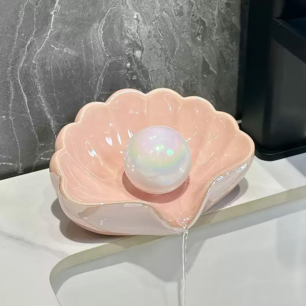 精緻陶瓷貝殼香皂盒