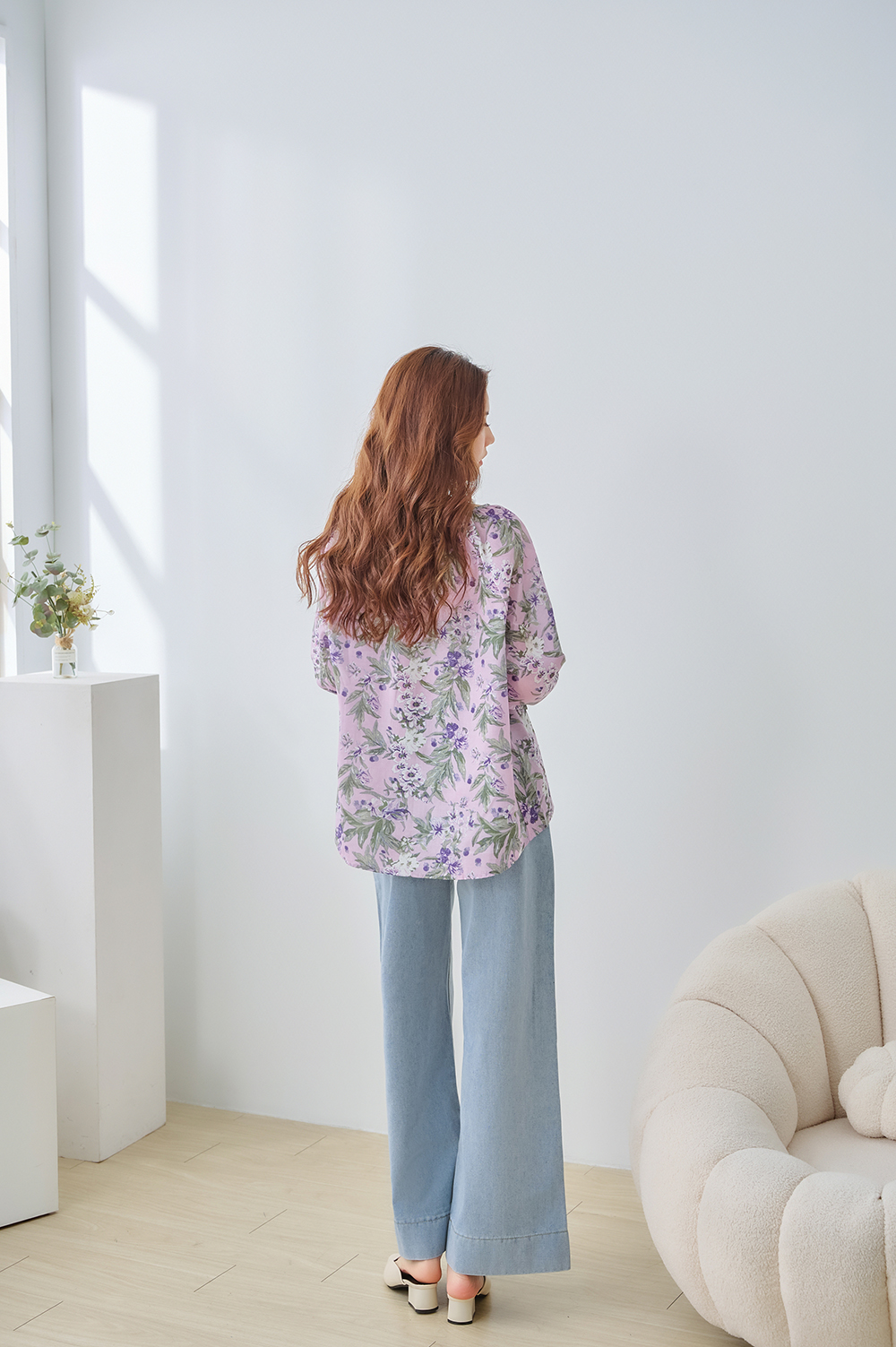 溫柔淡雅花朵襯衫